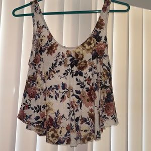 AE Soft & Sexy Flowy Tank Top Floral Cream Size XS